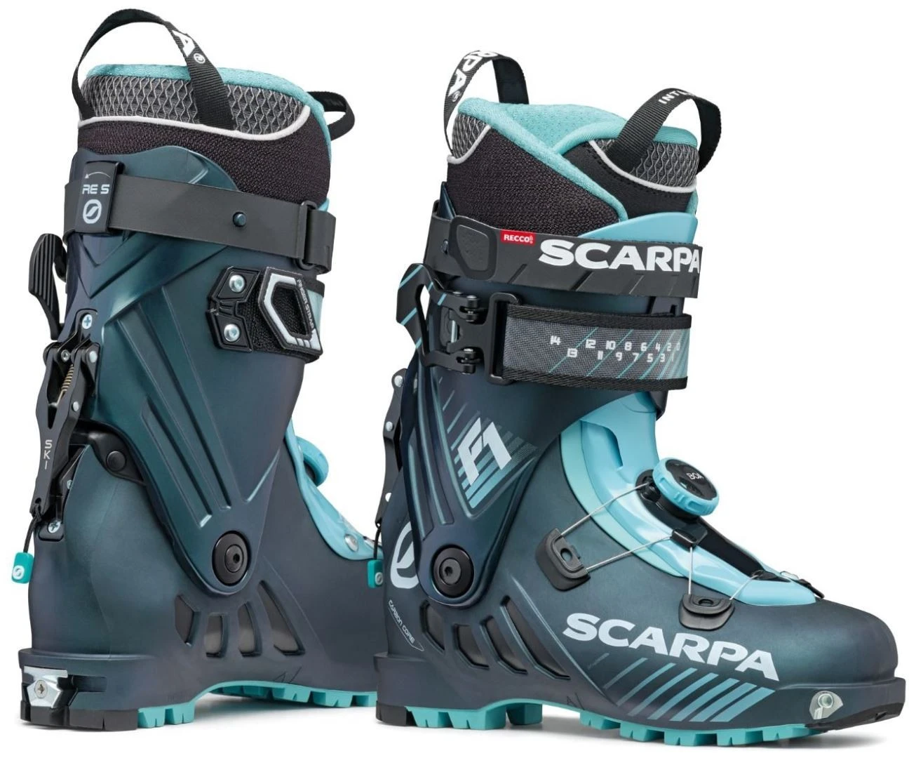 Scarpa F1 Wmn Scarpa F1 Wmn -Skibenodigdheden Winkel scarpa f1 wmn anthracite aqua 1